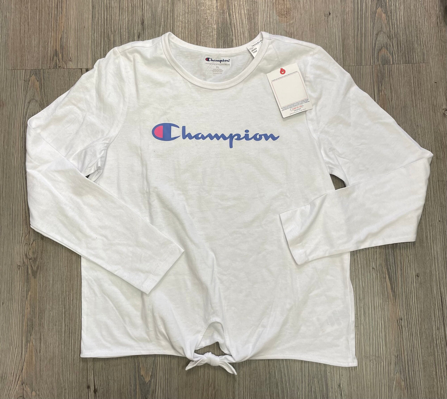 White Champion LS Tee, 11-12Y