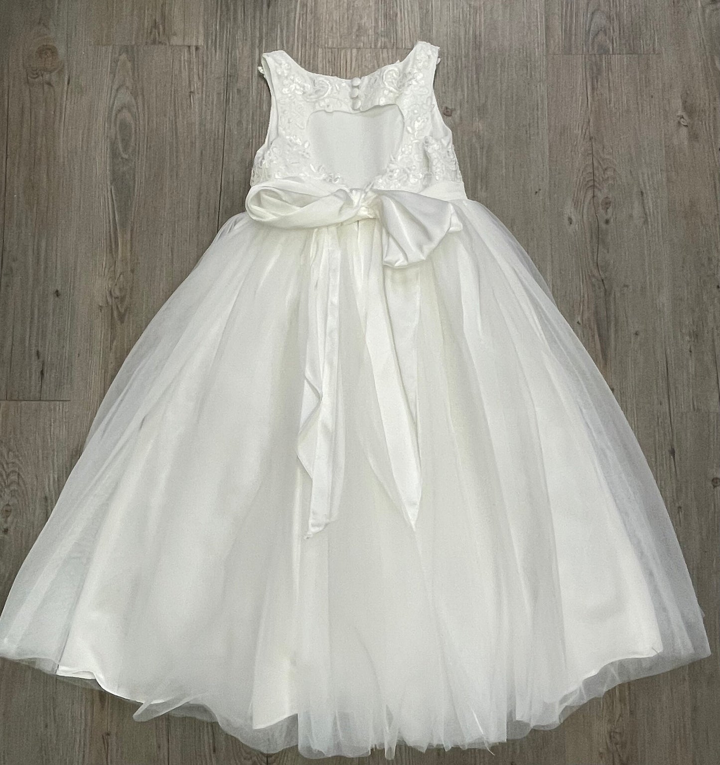 White Azazie Flower Girl Dress, 5Y