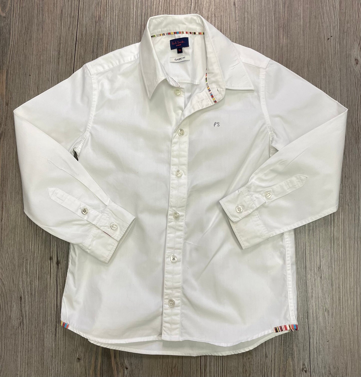 White Paul Smith LS Shirt, 6Y