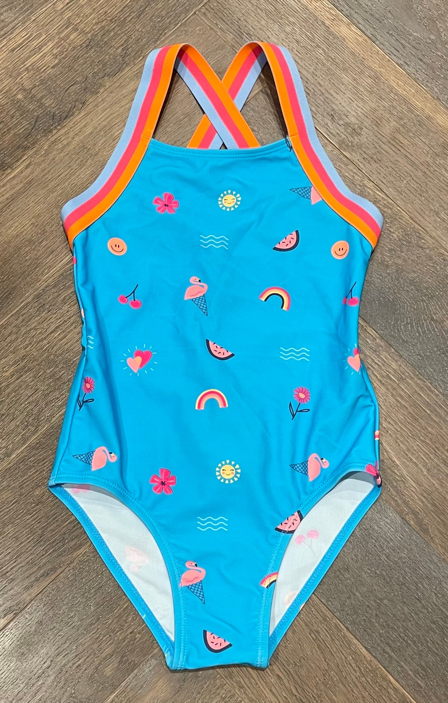 Blue Color Kids Bathing Suit, 6Y