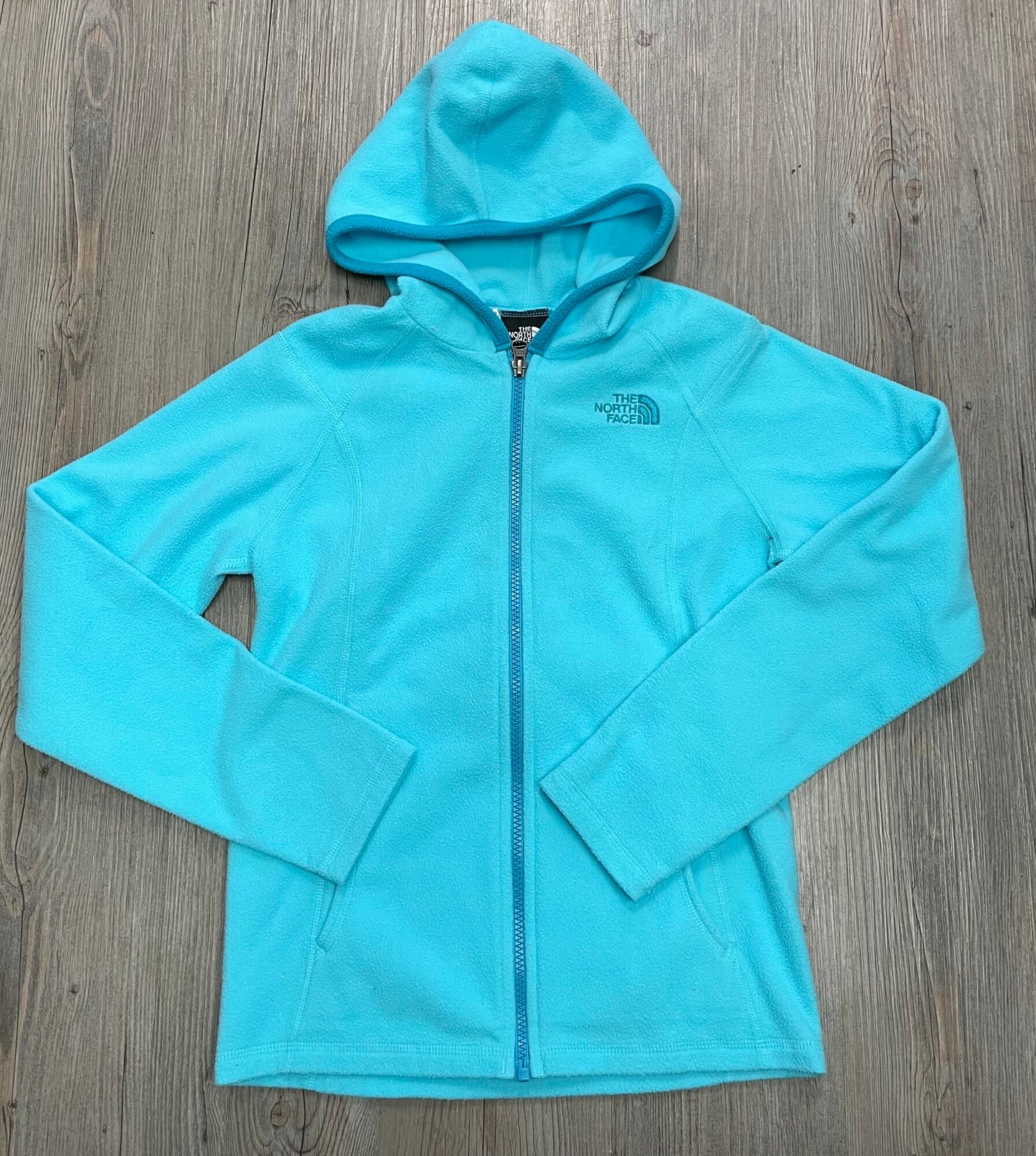 Teal North Face Fleece Zip Up, 10-12Y