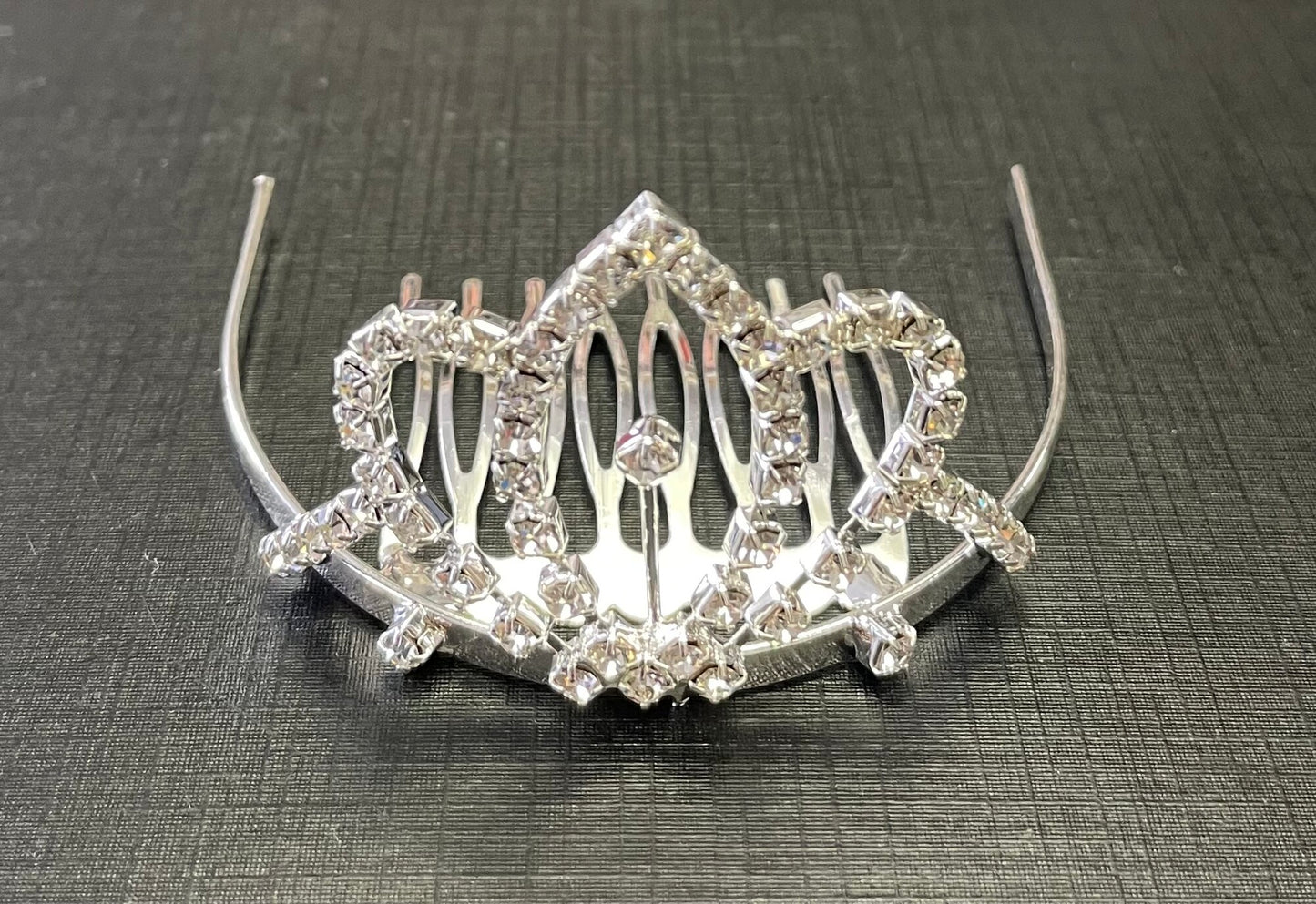 Silver Tiara - Jeweled #7, Hair Clip