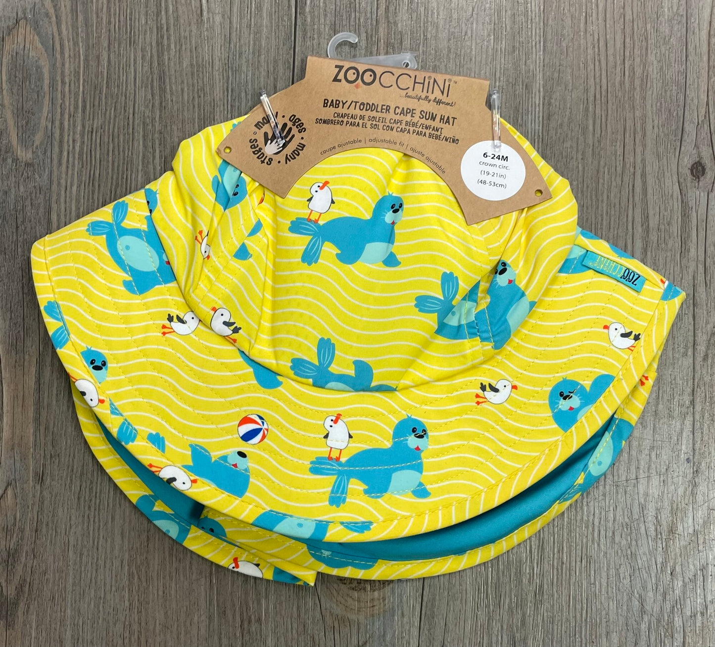 Seal Zoocchini Cape Sun Hat, 6-24M
