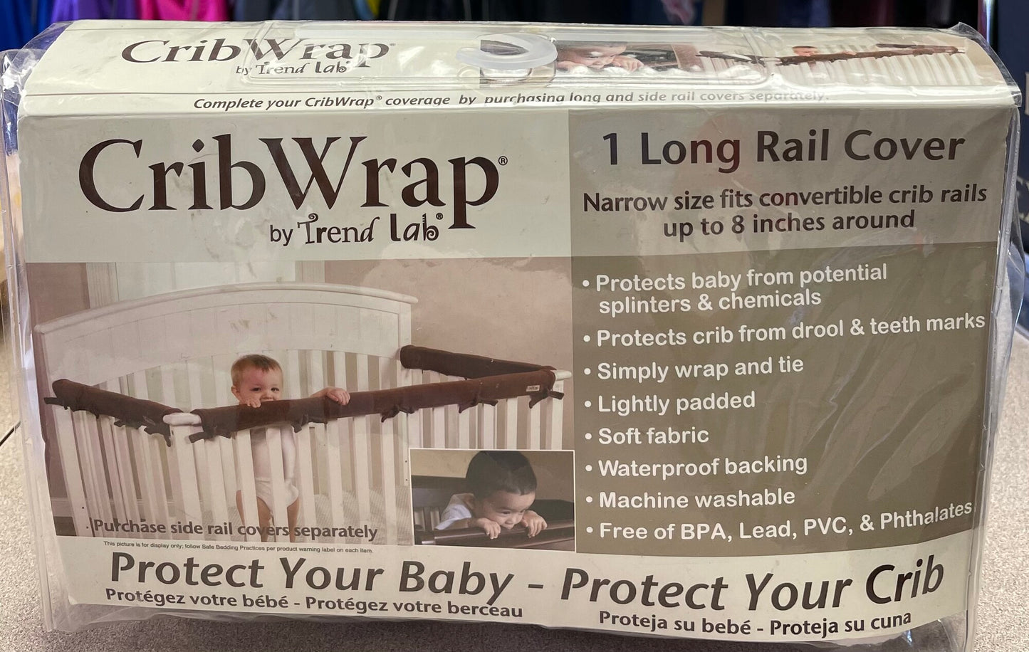 White Crib Wrap, 8 Inch