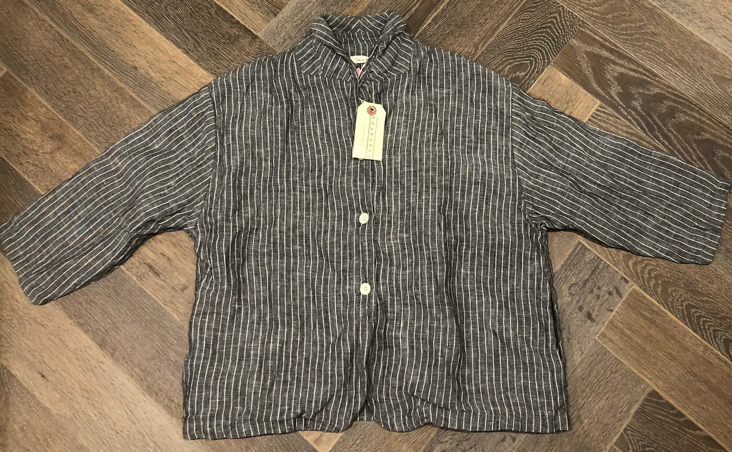 Charcoal Bella B Linen Shirt, 5-6Y