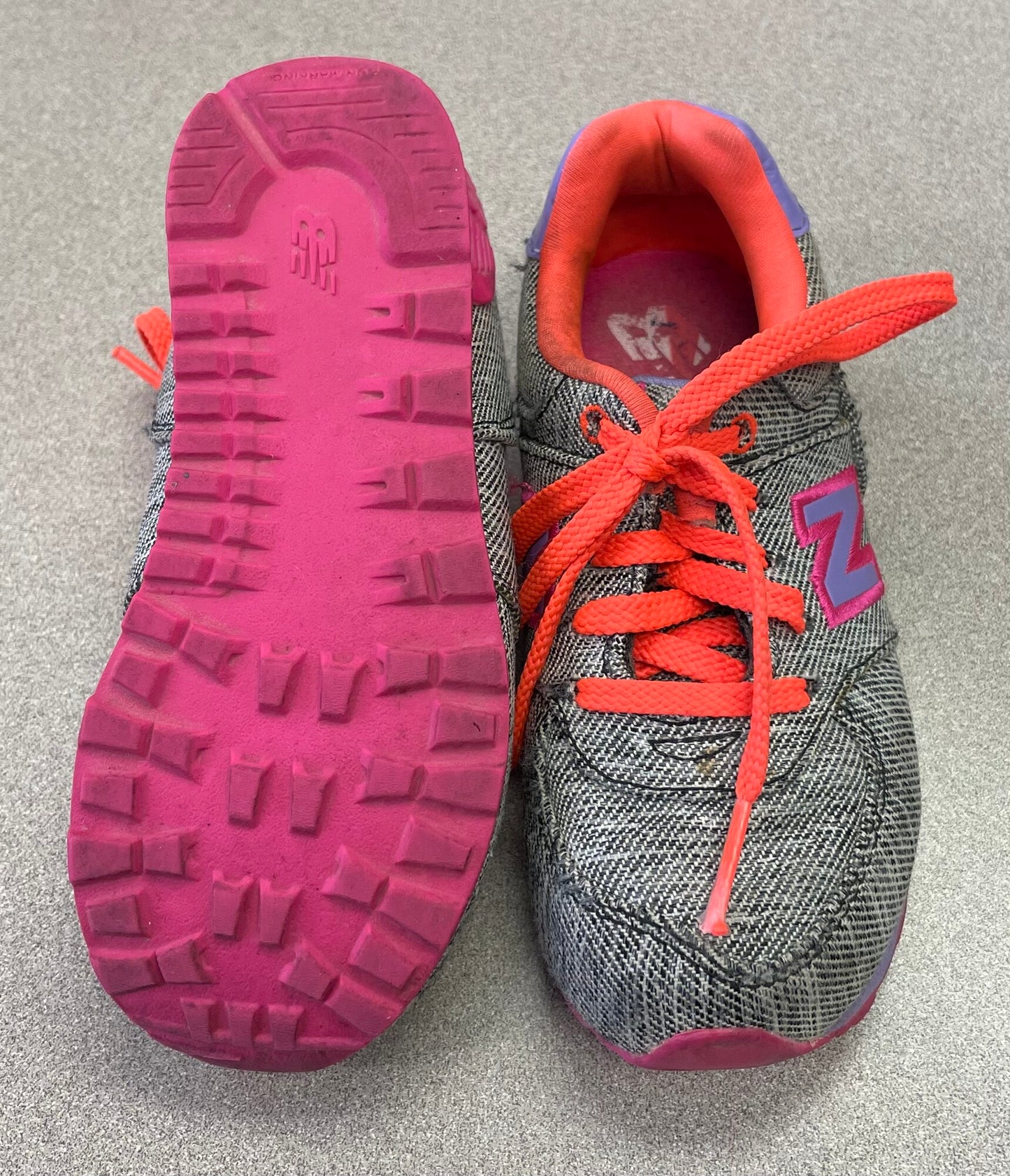 Orange New Balance 574 Sneakers, 9T