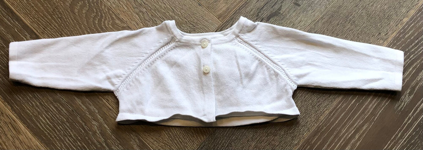 White Zara Cardigan, 3-6M