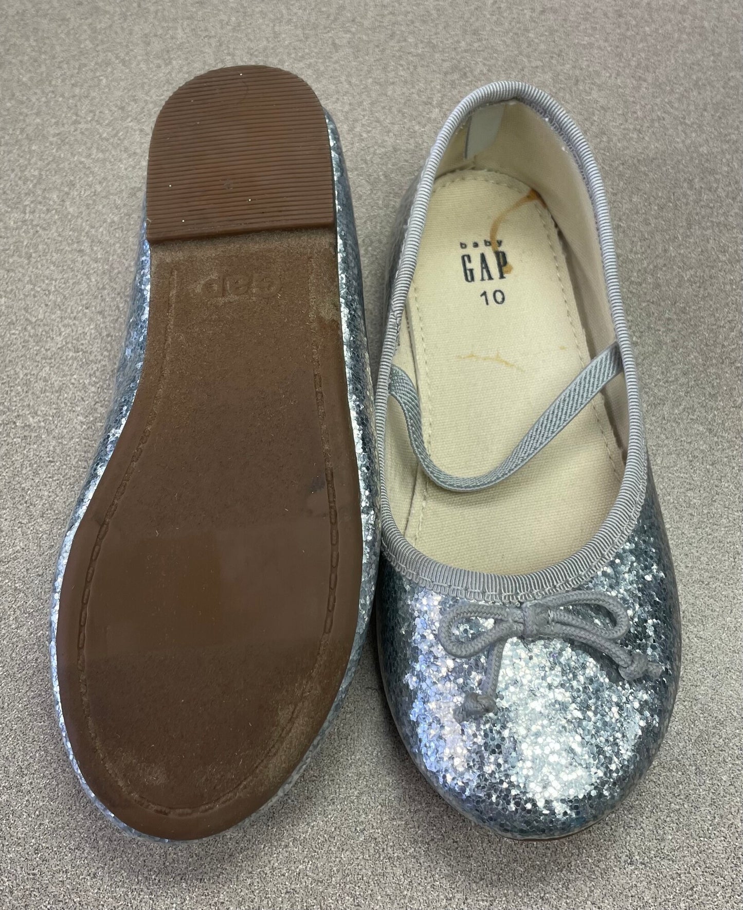 Silver Gap Glitter Shoes, 10T