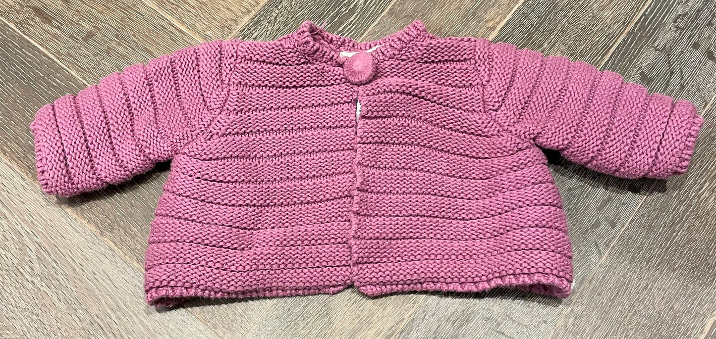Pink Egg + Avocado Knit Cardig, 2Y