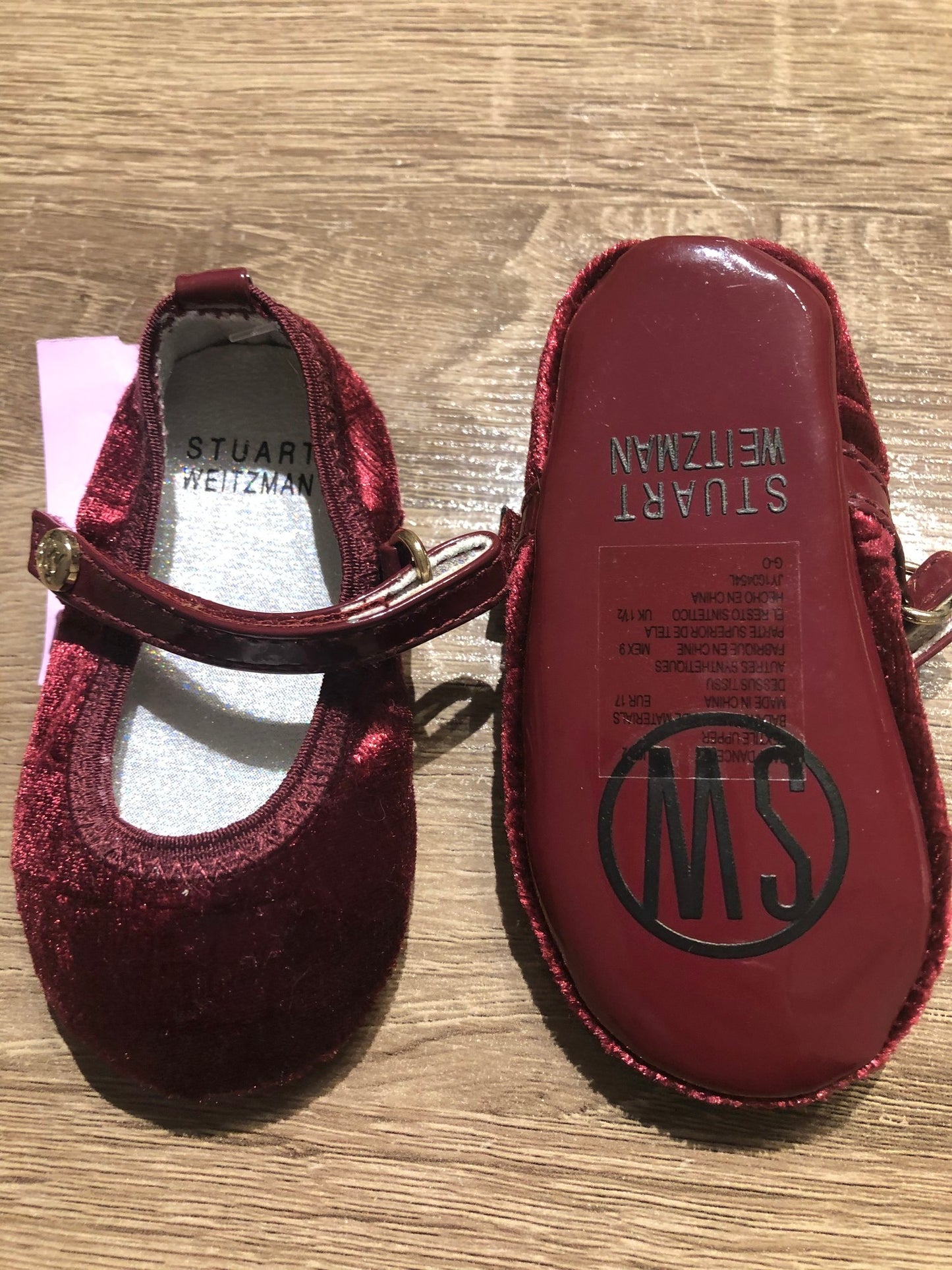 Maroon Stuart Weitzman Velvet, Newborn