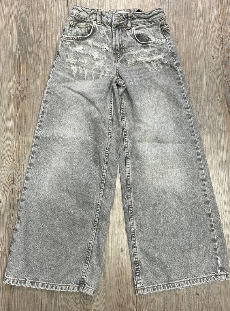 Washed Grey Zara Barrel Leg Jeans, 10Y