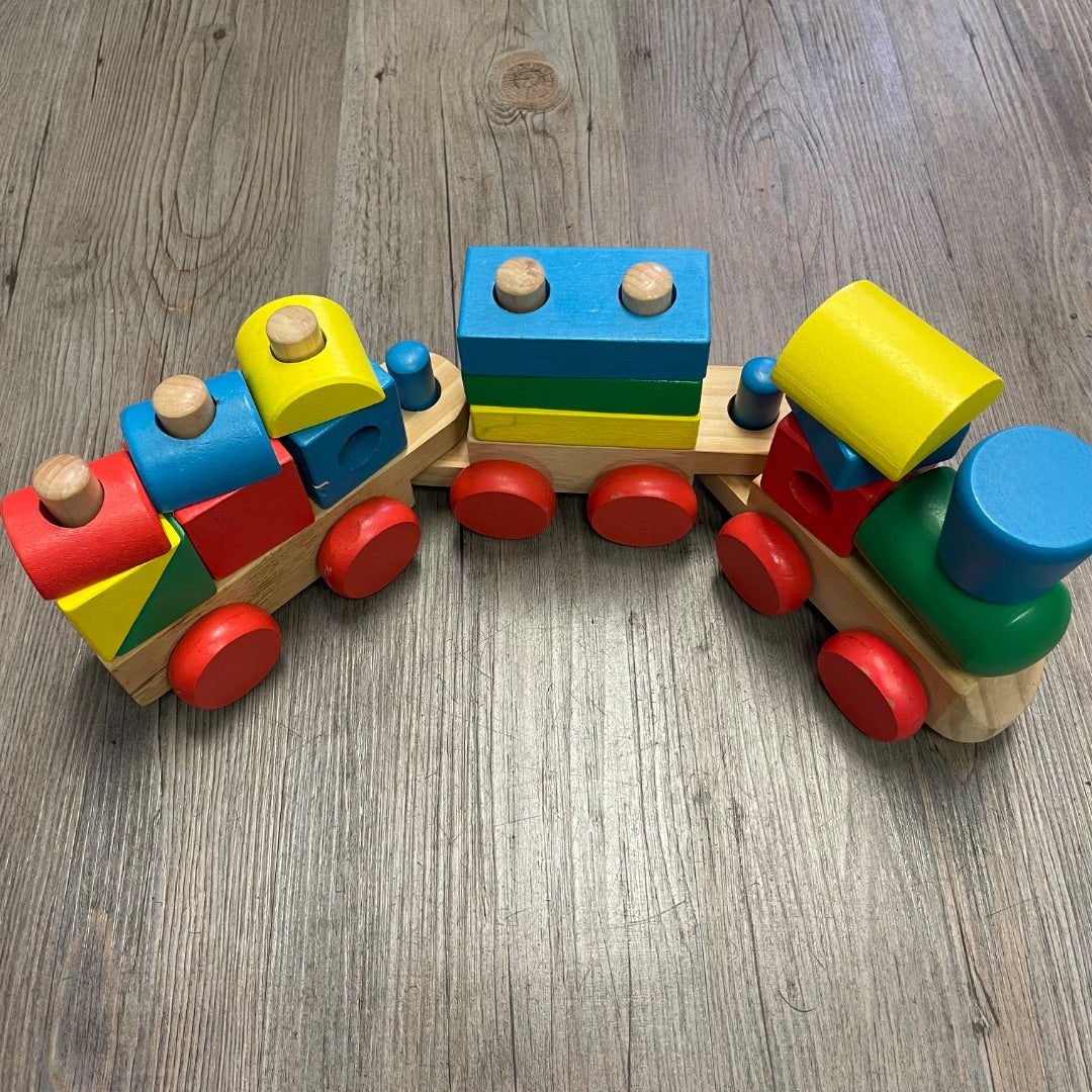 Multi Colour M&D Wooden Train, Pre-owned