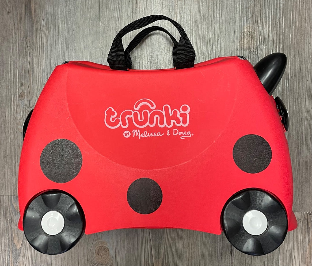 Red/Black Spots Trunki Harley the Ladybug Ride On Suitcase, Toddler