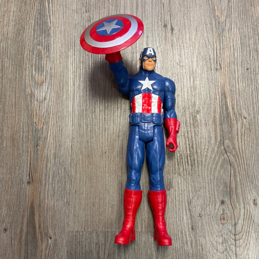 Blue/Red Marvel Captain America Action Figure, 11 inch