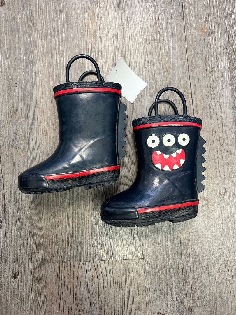 Navy Monster Rain Boots, 4T