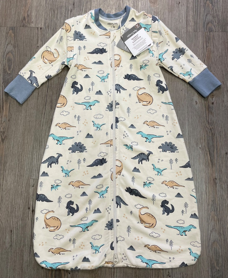 Blue Dinos Silkberry Bamboo Fleece Sleep Sack, 3-9M