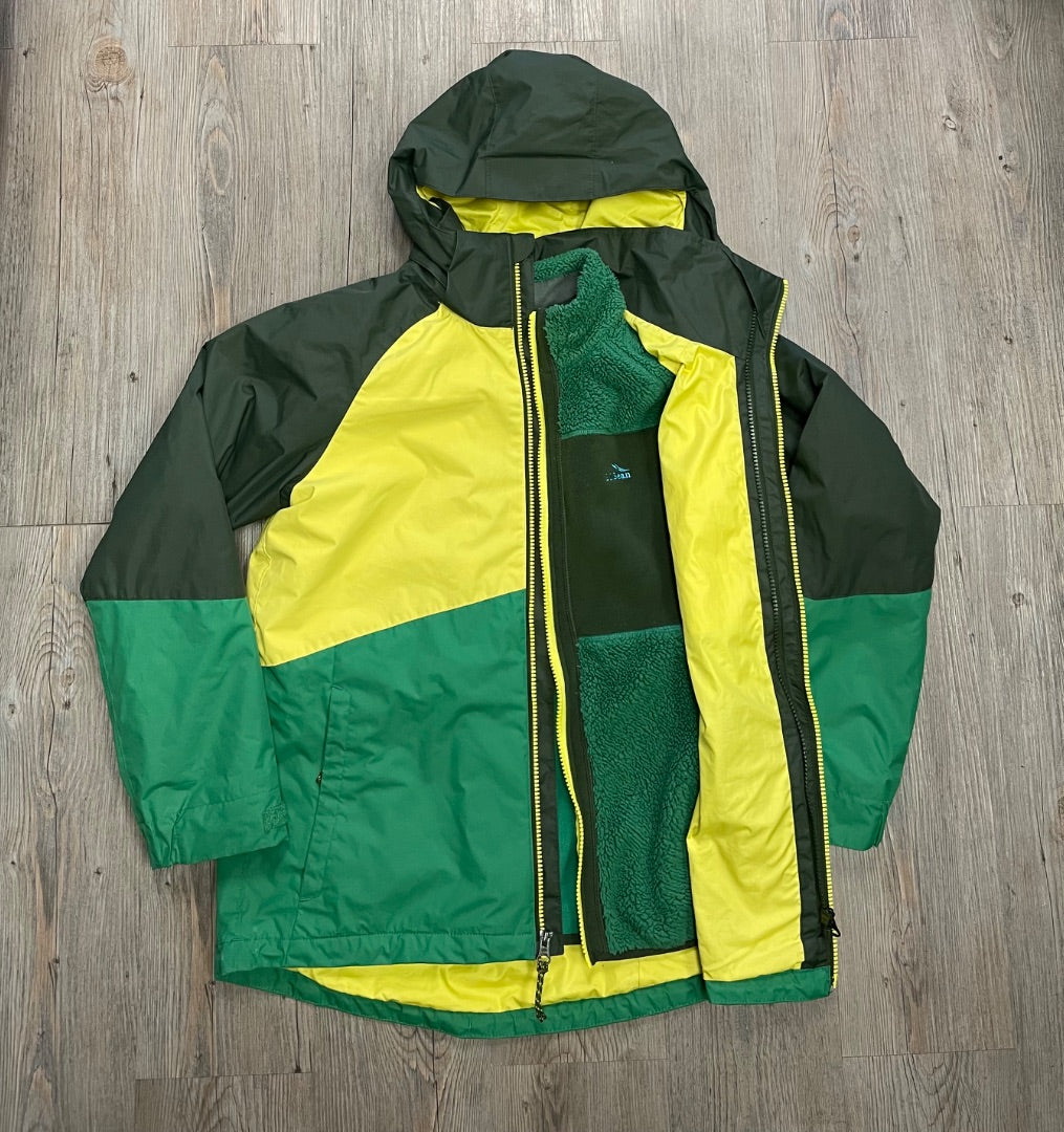 Green Yellow LLBean 2 In 1 Winter Jacket, 14-16Y