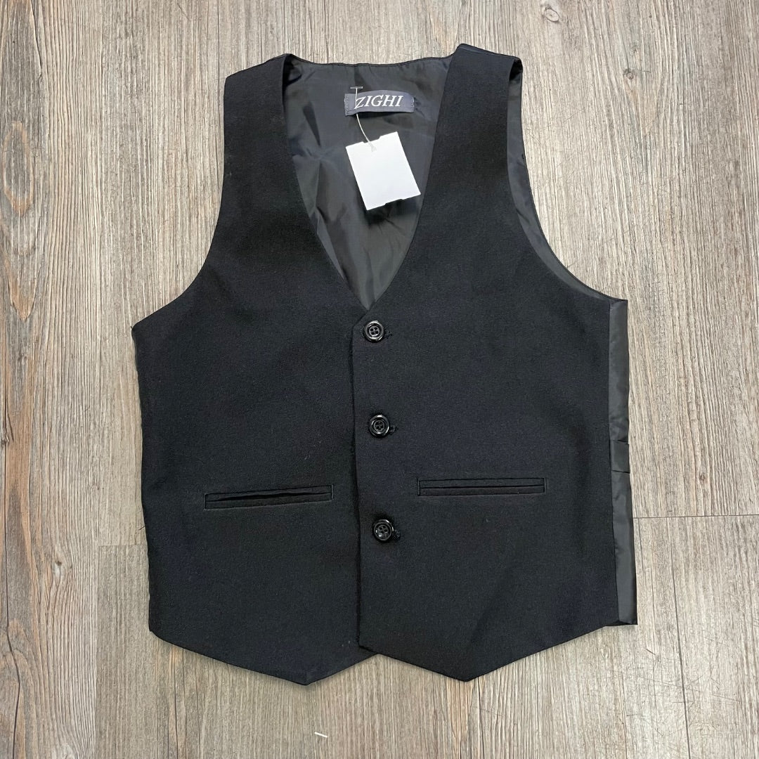 Black Zighi Vest, 4Y