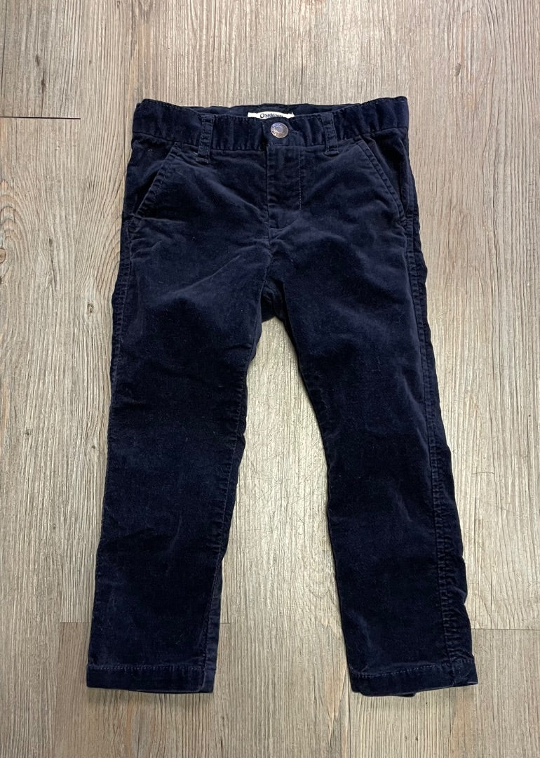 Navy Oshkosh Velvet Pants, 3Y