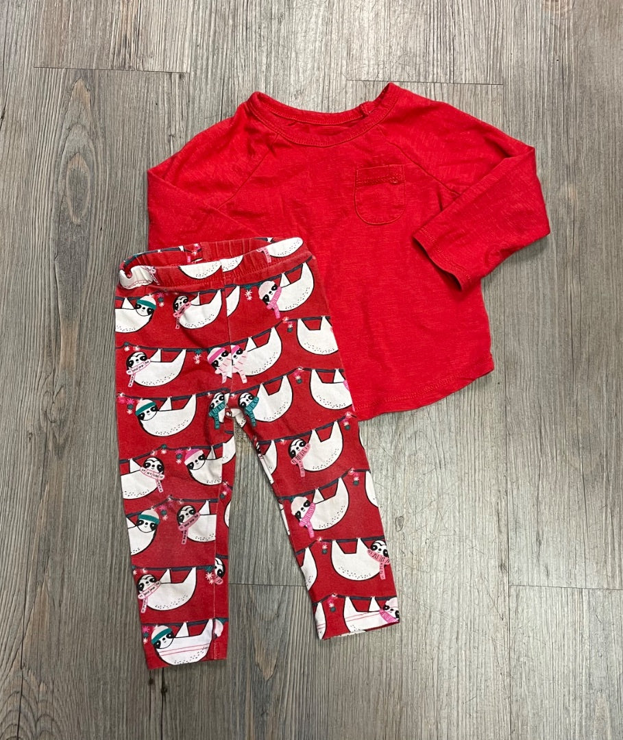 Red Cat & Jack 2PC Clothing Set, 12M