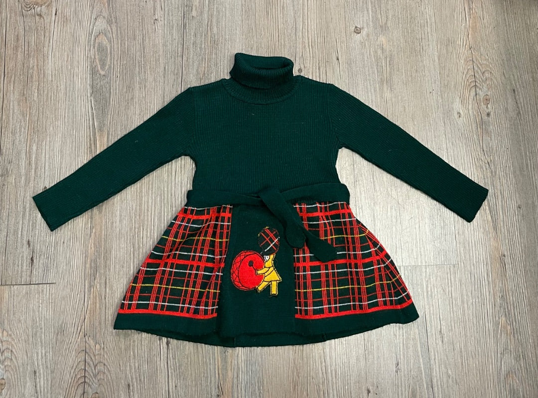 Green,Red Glynne Percy Knit L/S Dress, 2Y