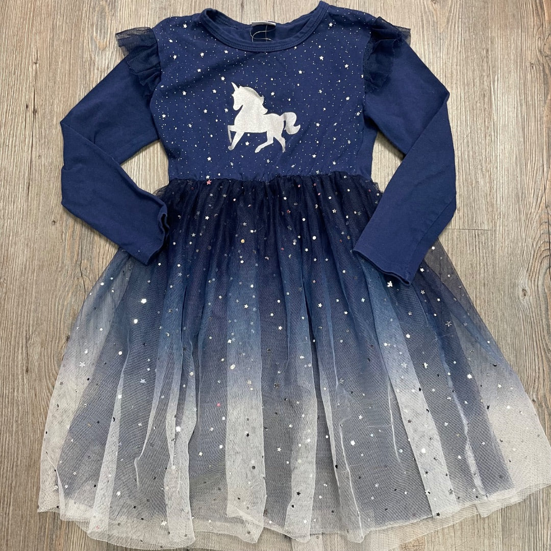 Navy LS Dress, 7-8Y