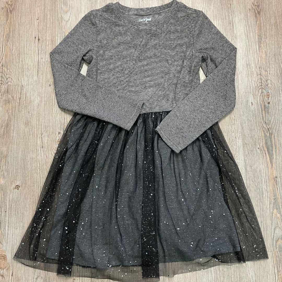 Black Striped Cat & Jack LS Dress, 10-12Y
