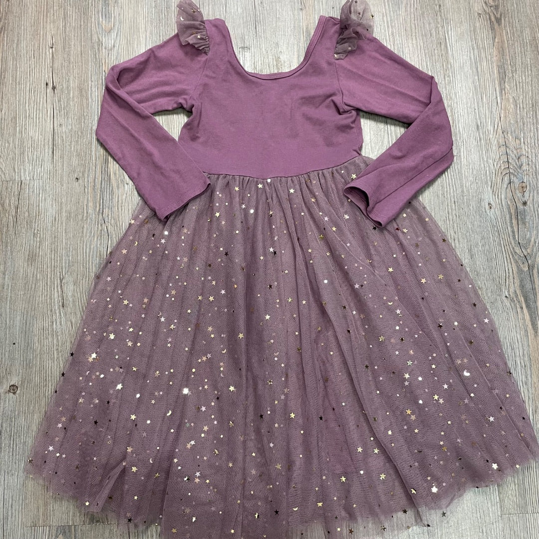 Plum Elestory LS Dress, 8-9Y