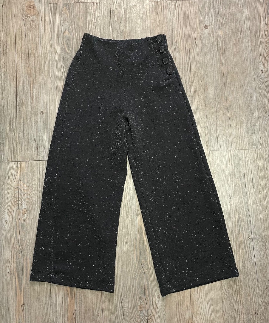 Black ,Silver Zara Wide Leg Pants, 8Y