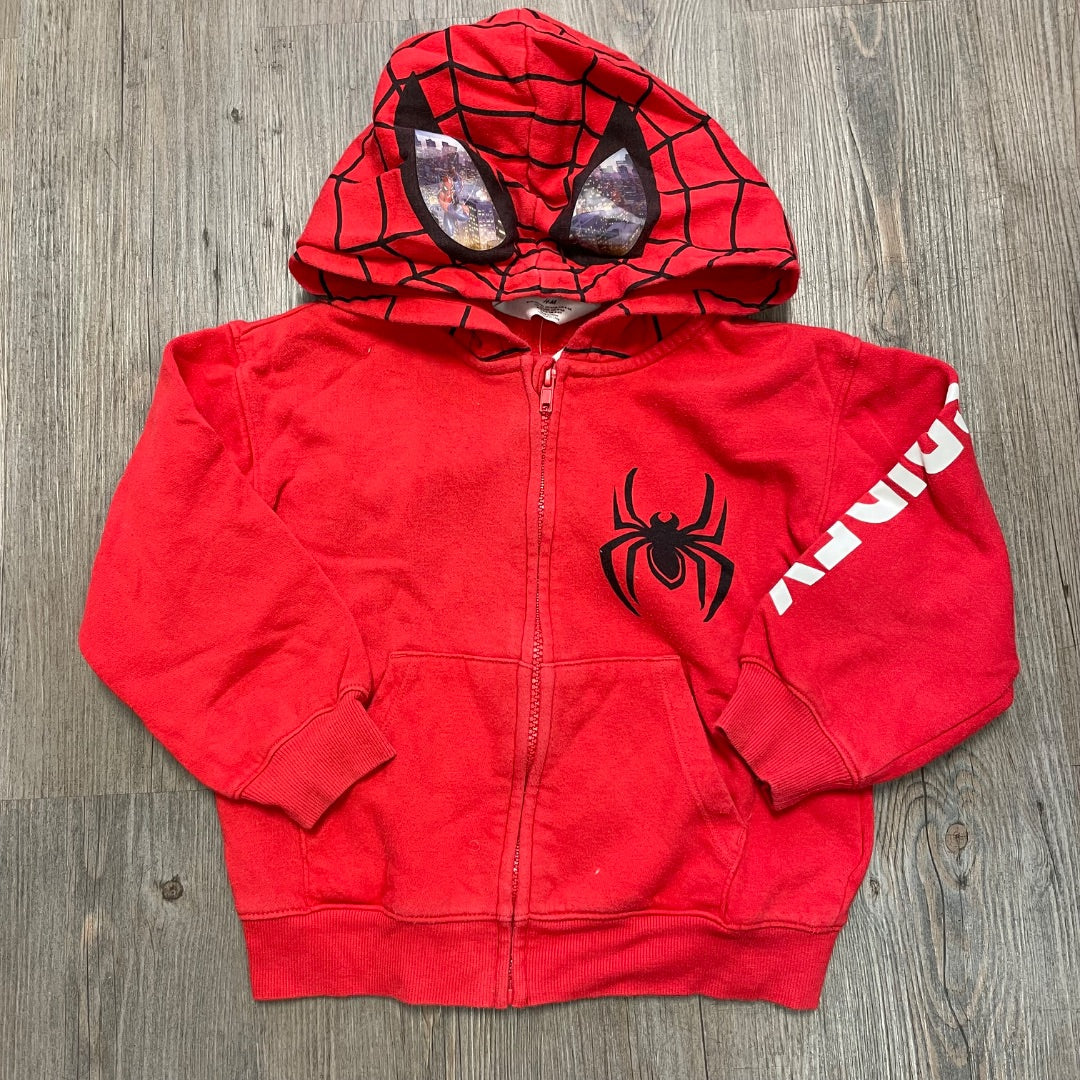 Red H&M Spiderman Zip Hoodie, 4-6Y