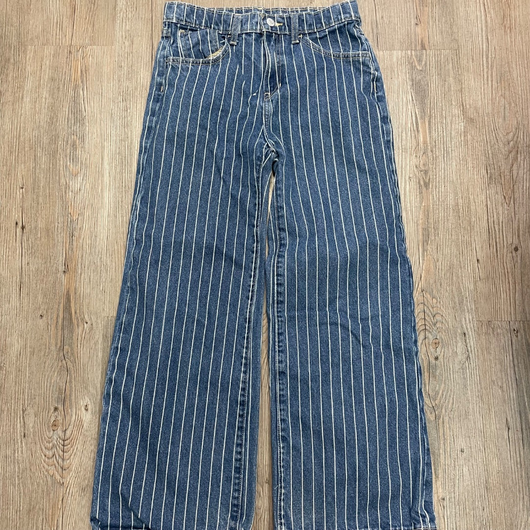 Striped Blue Old Navy Highrise Baggy Jeans, 14Y