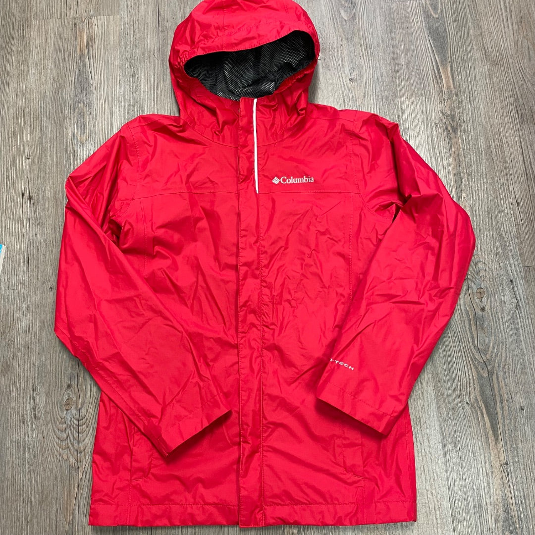 Red Columbia Rain Jacket, 10-12Y