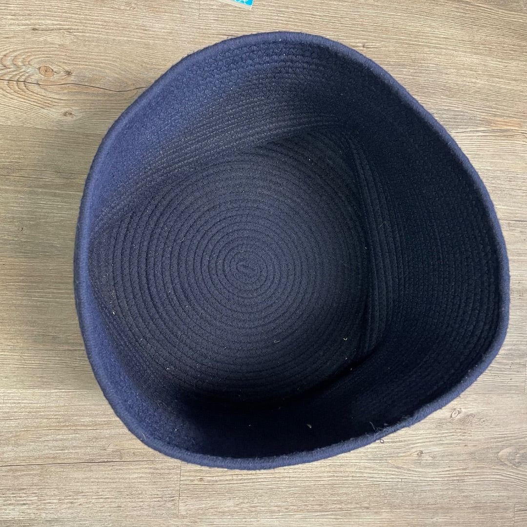 Navy Baseball Woven Cotton Rope Storage Basket