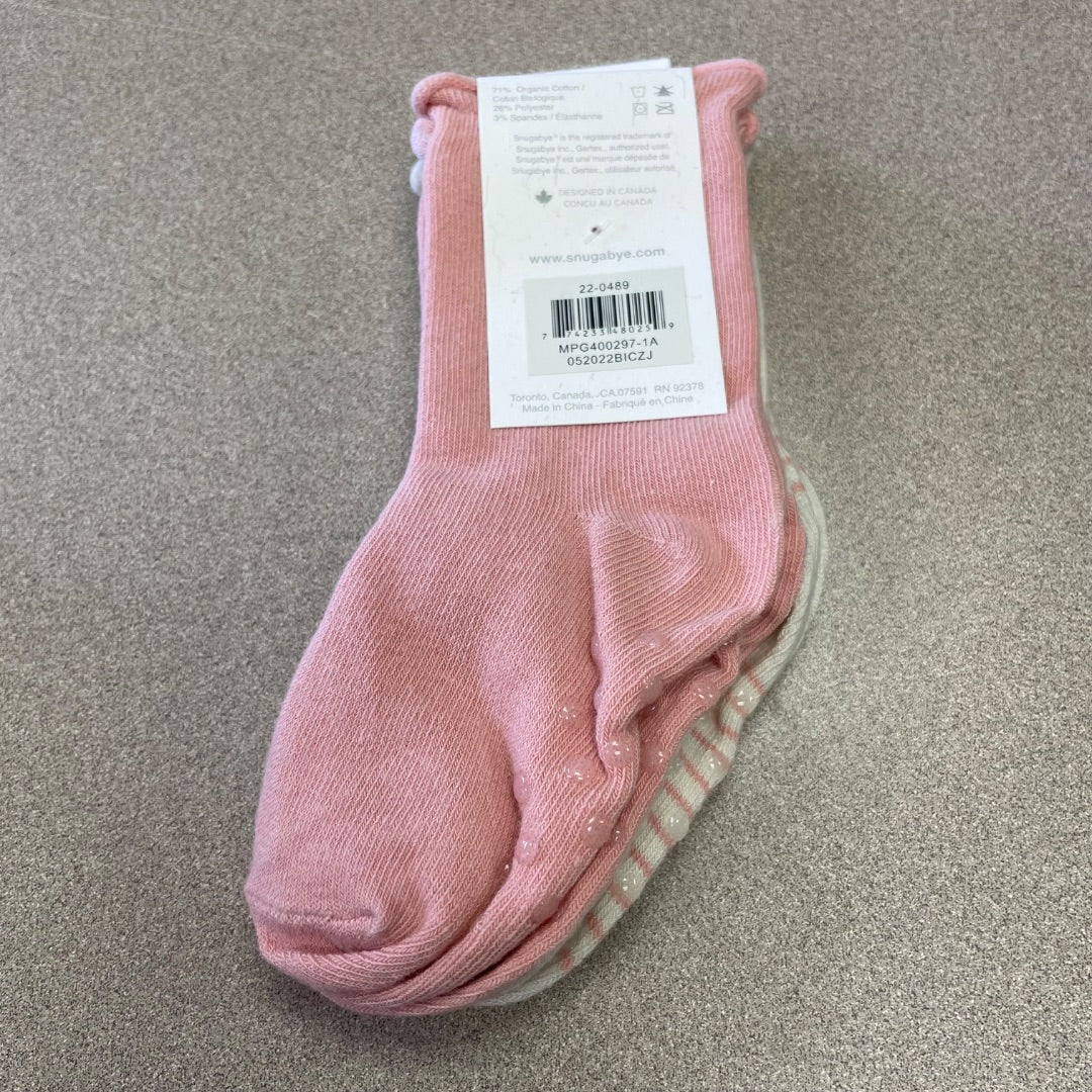 Misty Rose Snugabye Organic Collection 3 pcs Sock Set, 1-3 Years
