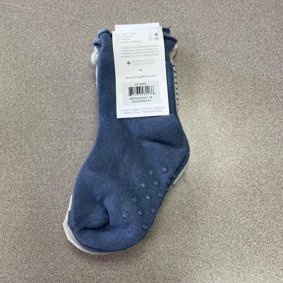 Folkstone Grey Snugabye Organic Collection 3 pcs Sock Set, 1-3 Years