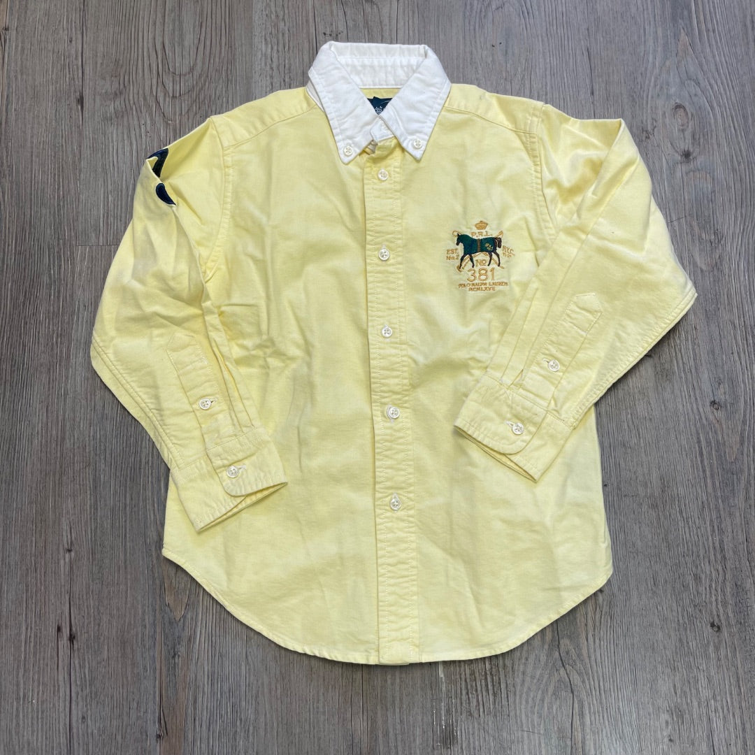 Yellow Polo Ralph Lauren Long Sleeve Shirt, 4Y