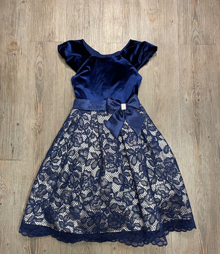 Blue Jona Michelle Velvet SSL Dress, 8Y