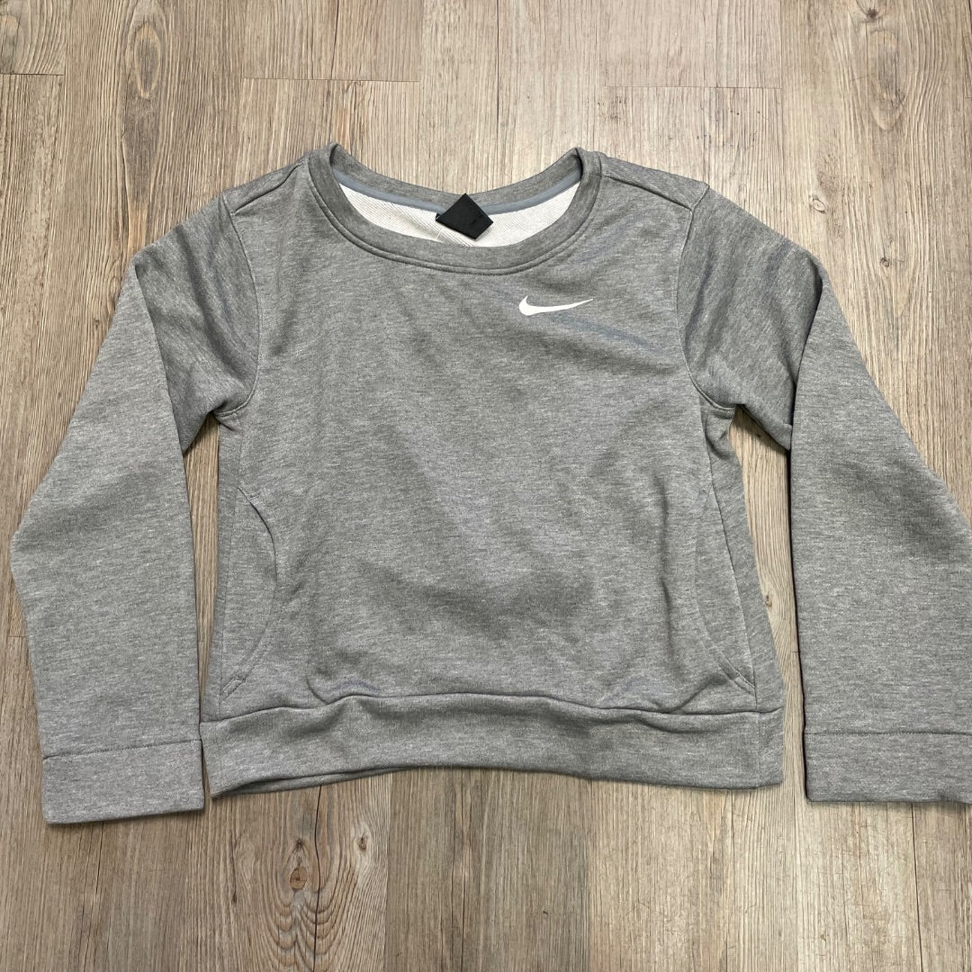 Grey Nike Pullover Top With Pocket on Side, 10-12Y