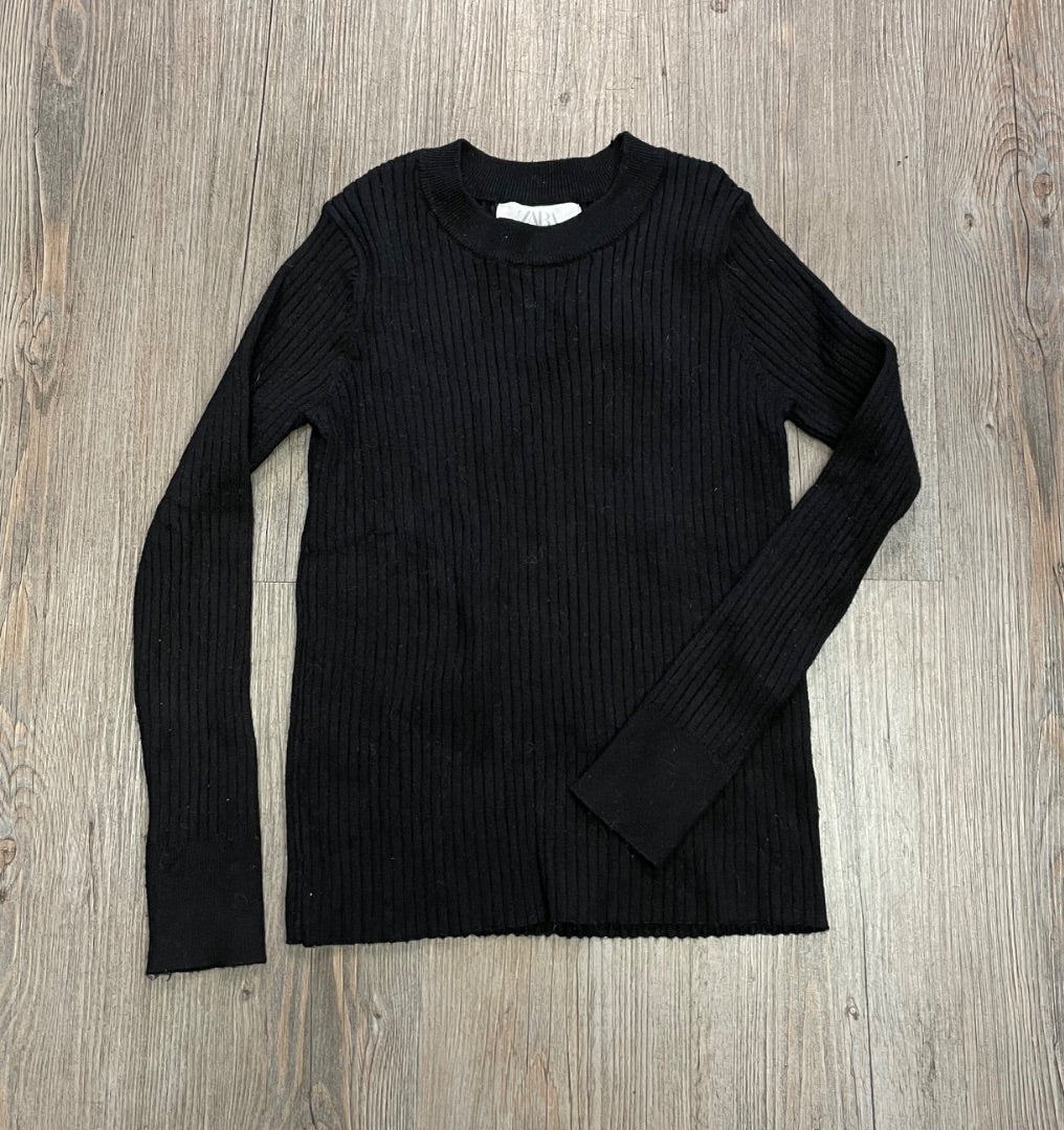 Black Zara Long Sleeve Knit Top, 11-12Y