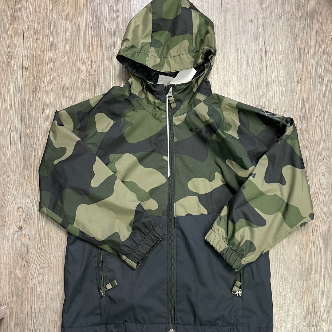 Camo Columbia Rain Jacket, 8Y