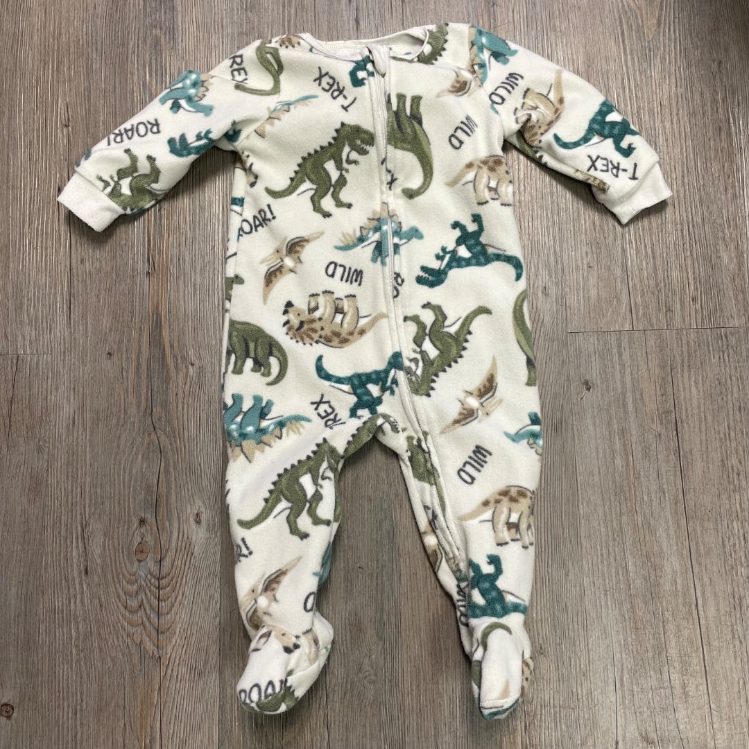 Dino Pattern Kids Headquarters PJ Onesie, 9M