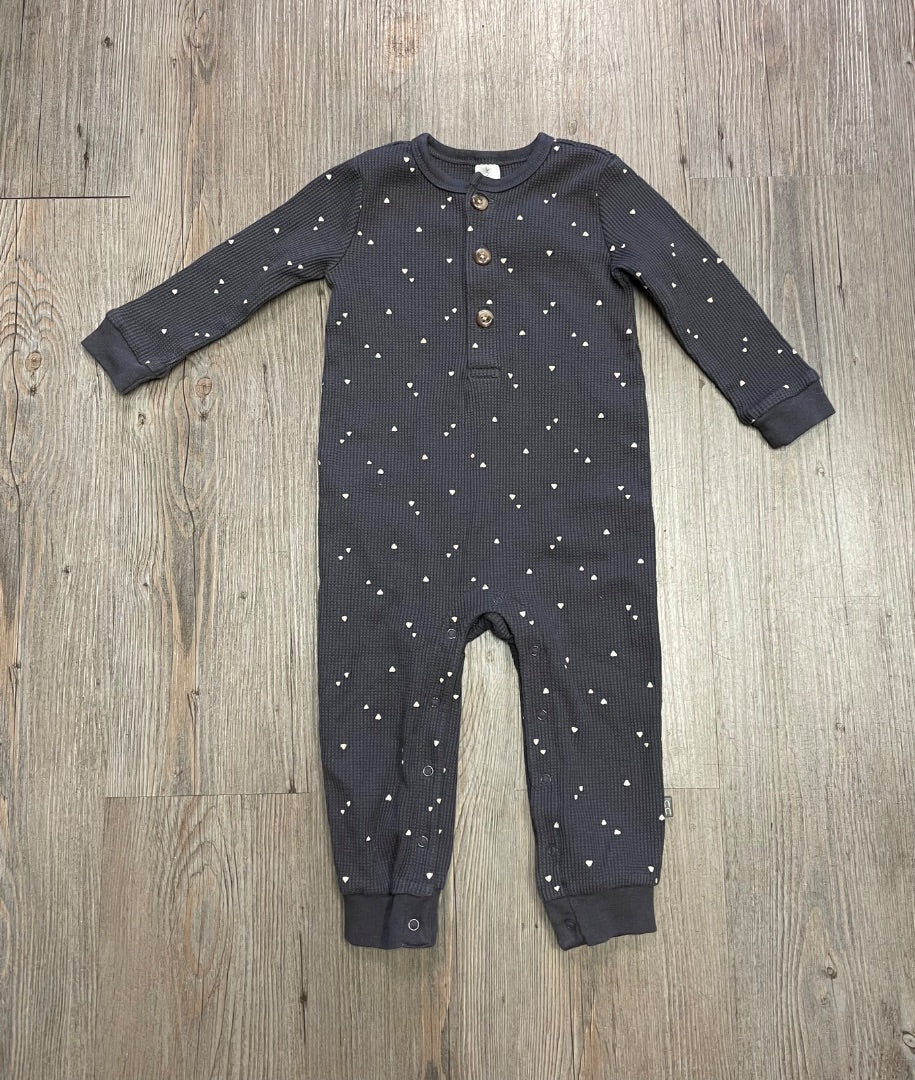 Charcoal Grey Gerber PJ Onesie, 18M