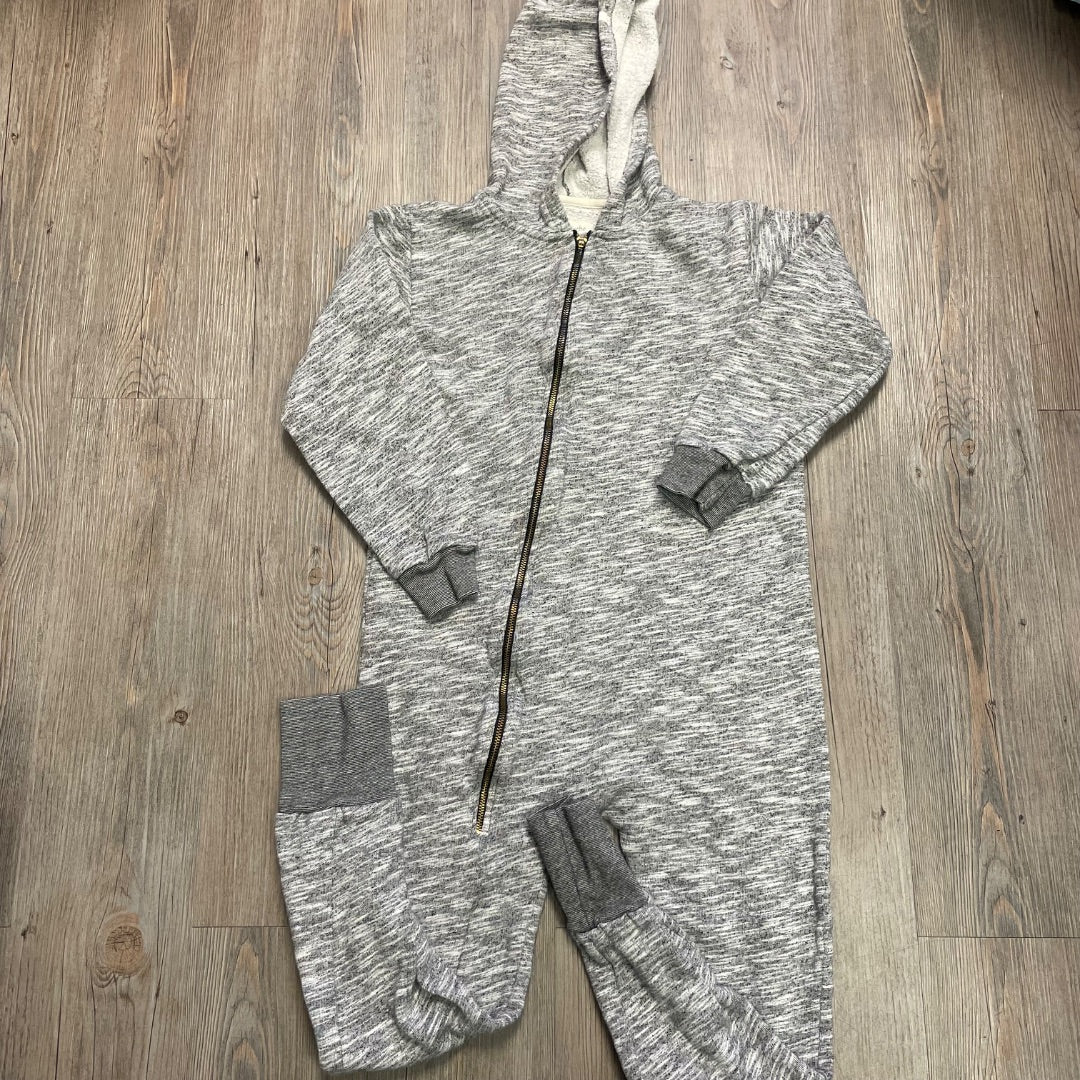 Grey Mini Mioche Long Sleeve Hooded Romper, 9-10Y