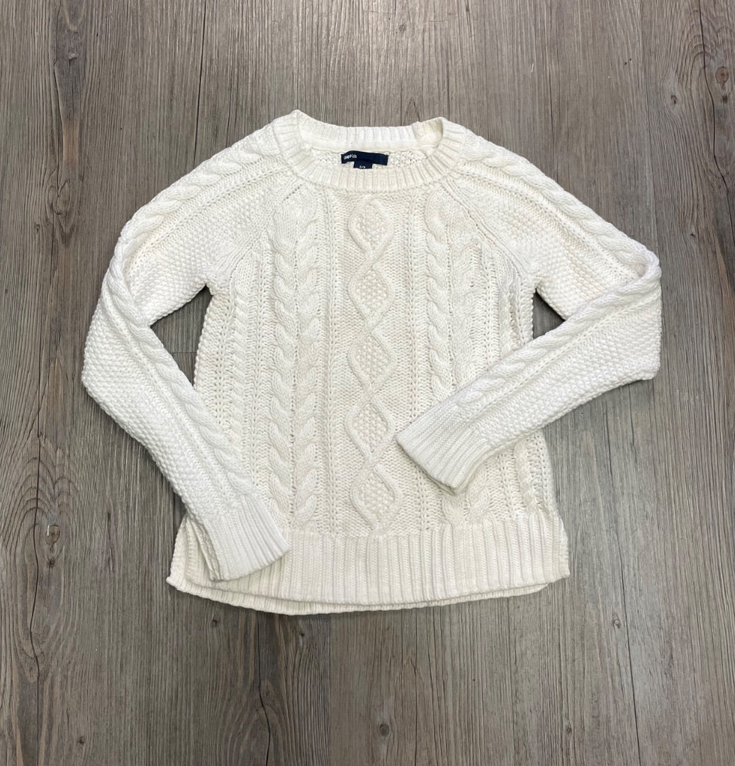 White Gap Knit Sweater, 6-7Y