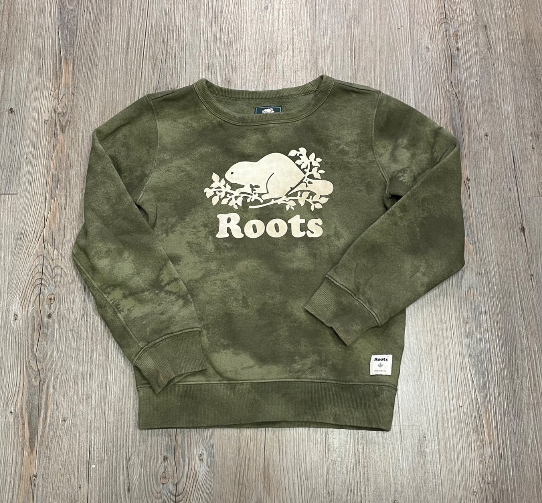 Olivegreen Roots Pullover Top, 7-8Y