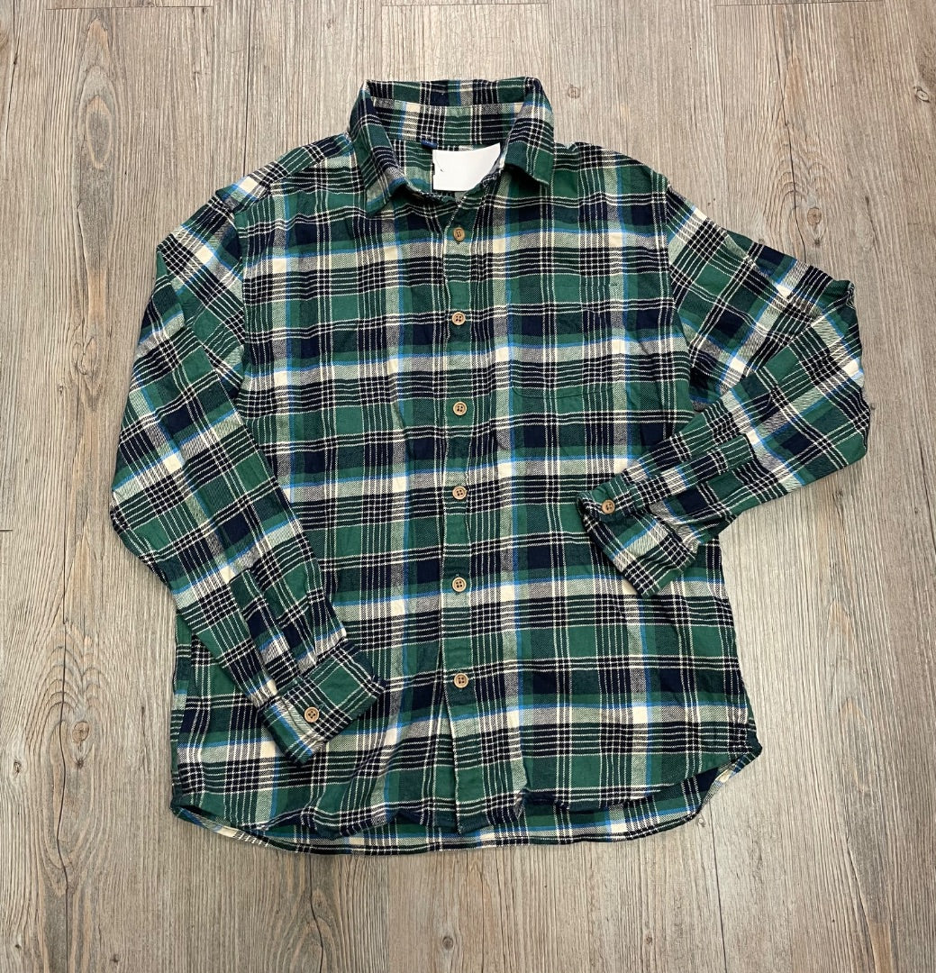 Green Uniqlo Flannel Shirt LS, 11-12Y
