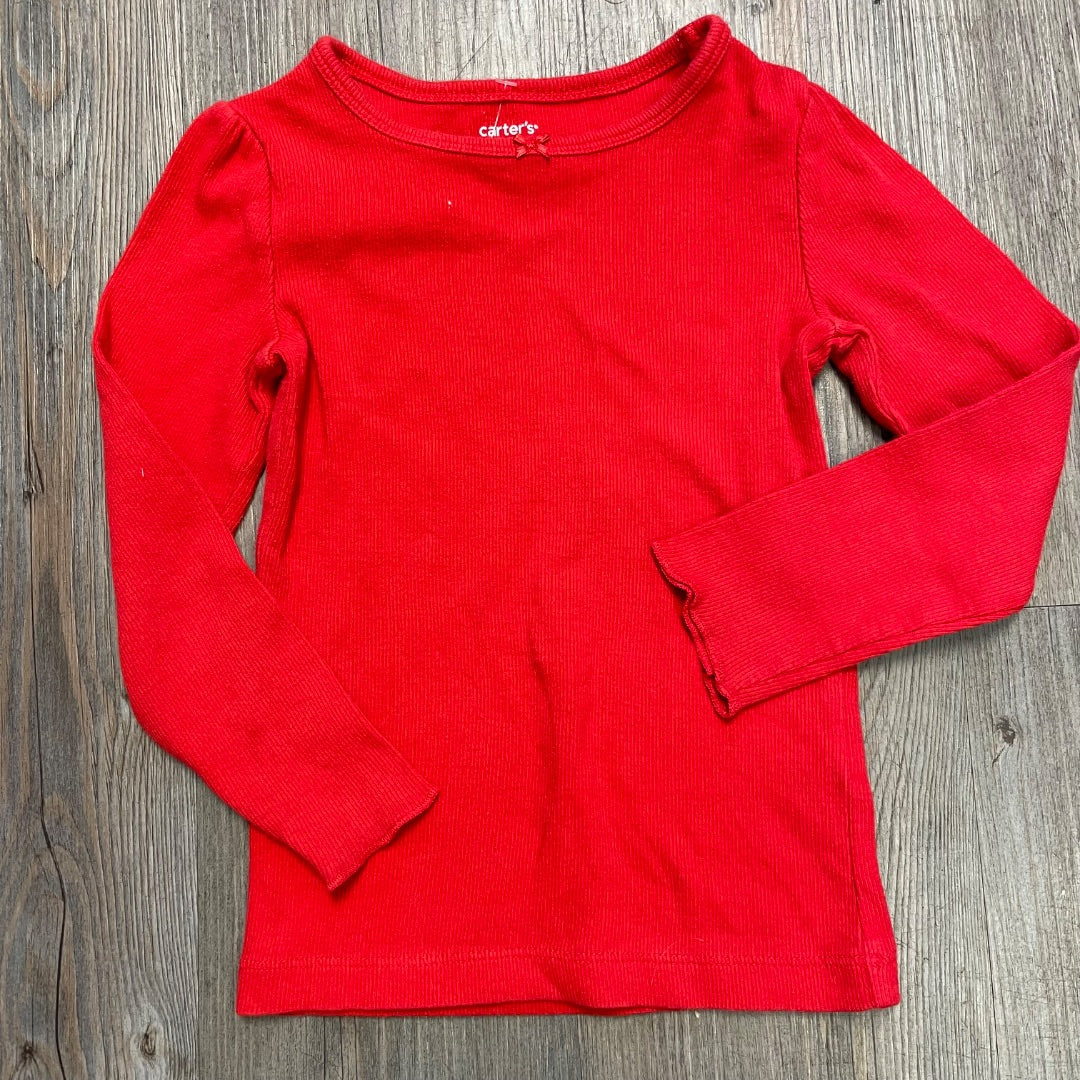Red Carters Long Sleeve Top, 3Y