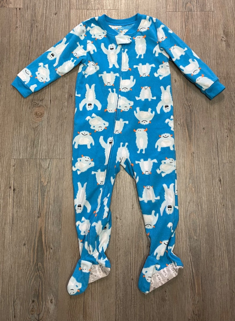 Blue Carters Fleece Pj Onesie, 2Y