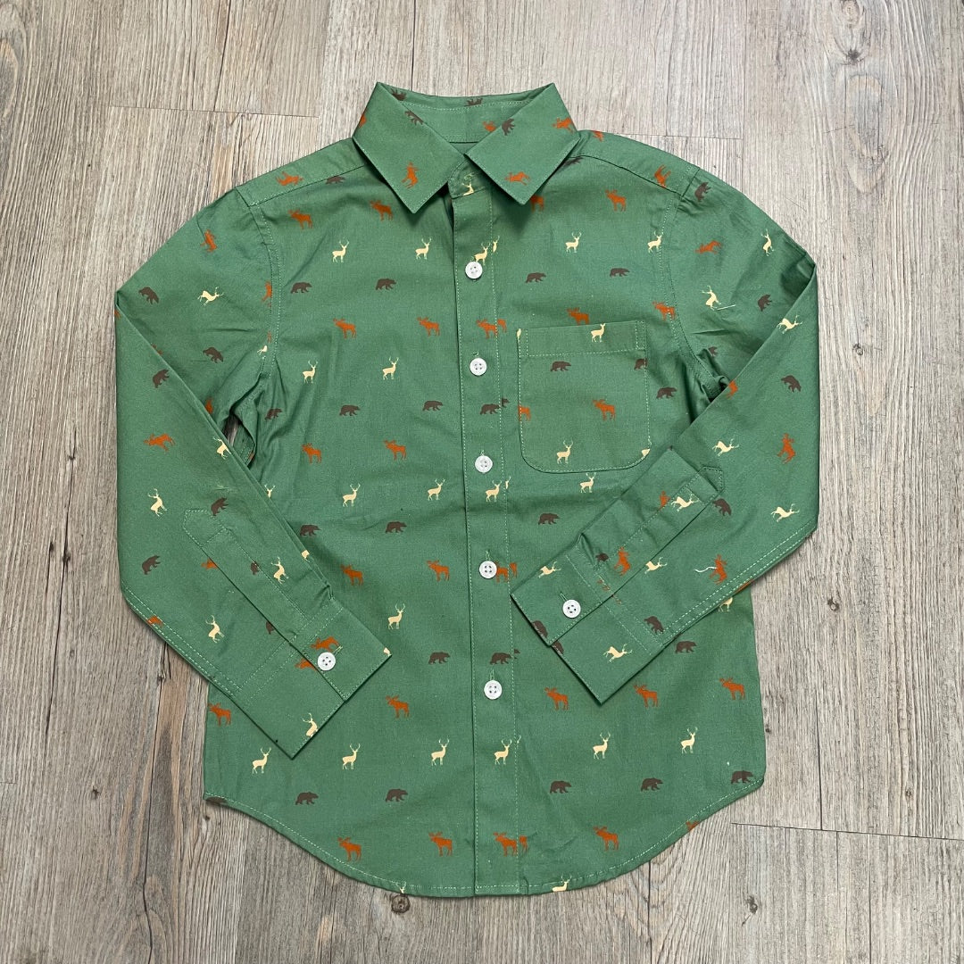 Wild Life pattern Appaman Dress Shirt, 6Y