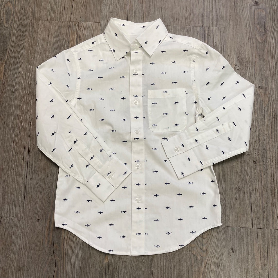Shark Pattern Appaman Dress Shirt, 6Y
